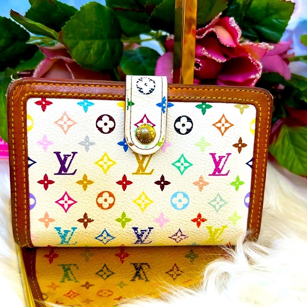 Louis Vuitton Authentic Bifold Wallet Murakami Kiss lock